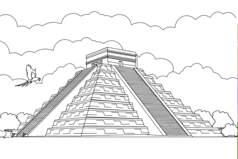 Chichen Itza Coloring Page